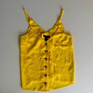 New Look from ASOS yellow button down tank top.